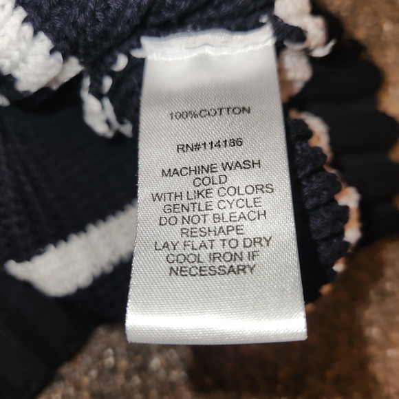 Adyson Parker Black/White Stripe 3 Button Collared Sweater Size S Drop Shoulder - Picture 9 of 10